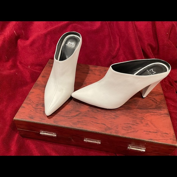 Marc Fisher Shoes - Marc Fisher white Harlie pointed toe mules